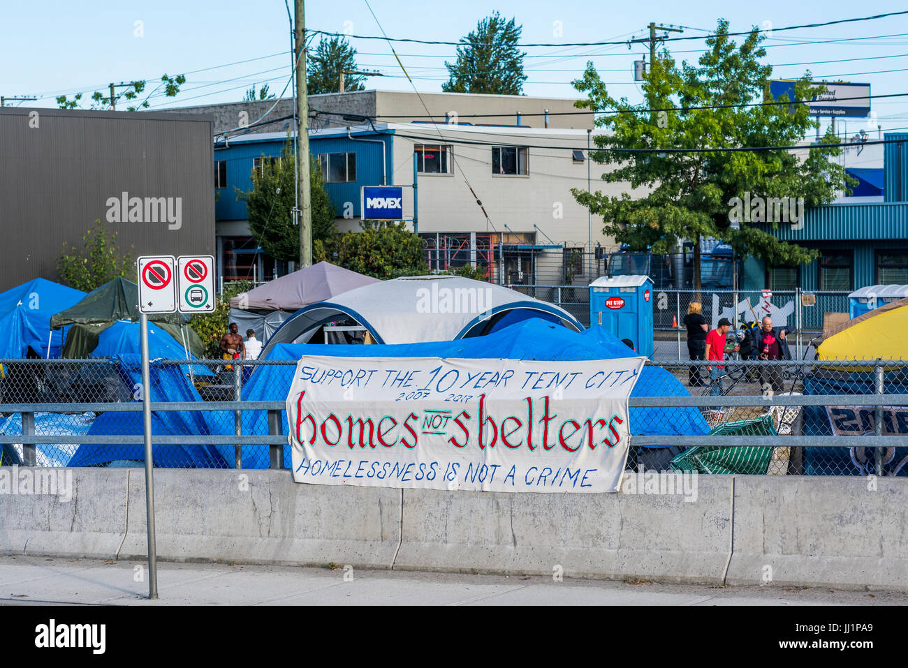 Sugar Mountain Zeltstadt Homeless Camp, DTES, Vancouver, Britisch-Kolumbien, Kanada. Stockfoto