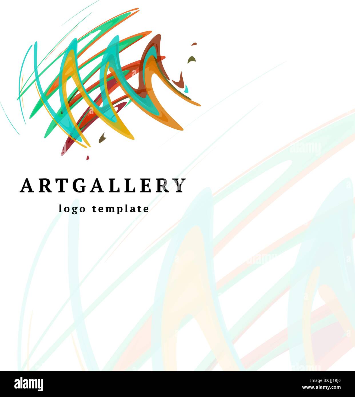 Abstrakte Kunst Galerie Vektor modernes Logo. Ungewöhnliche isolierte Farbe Bild Logo. Leuchtend bunte kreative Skizze Verschmieren Kunst Stock Vektor