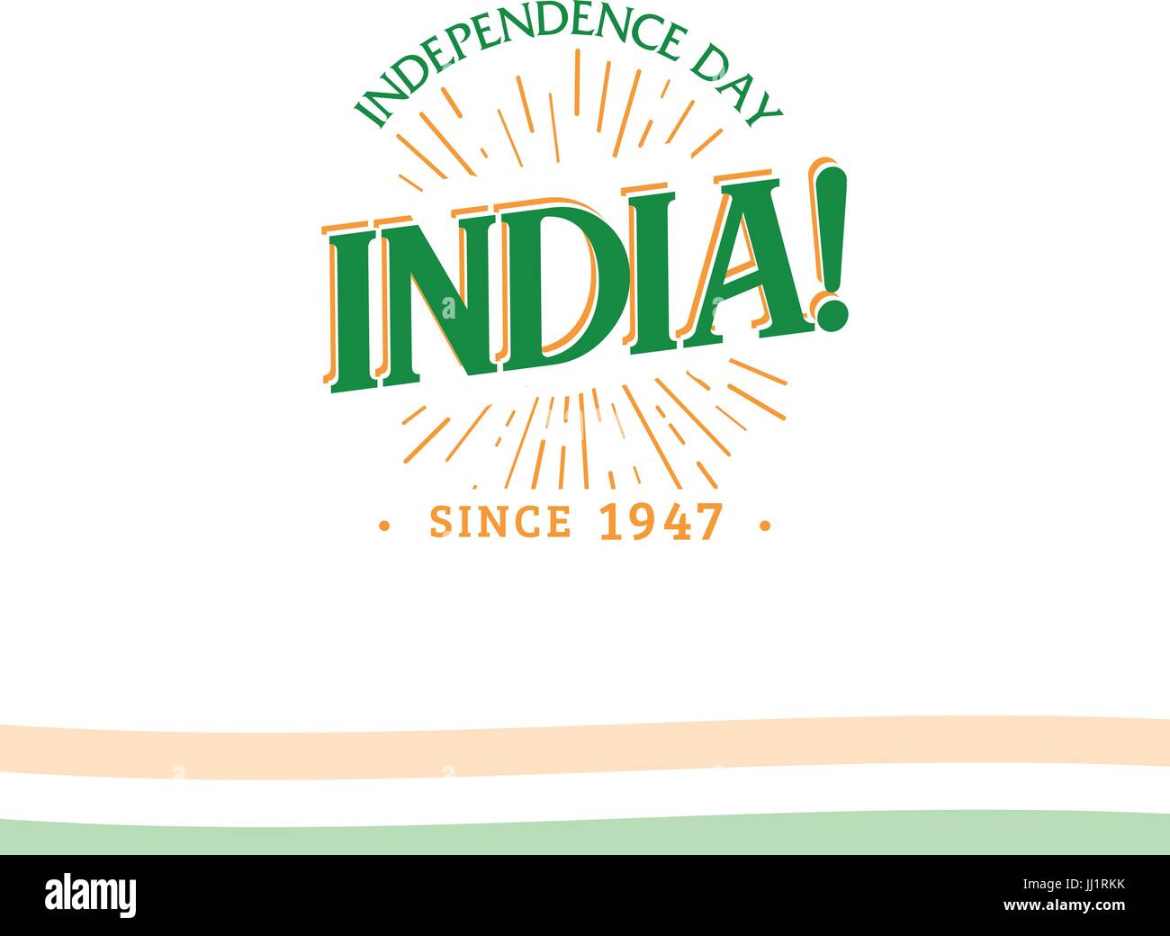 Tag der Unabhängigkeit Indiens von der britischen Empire isolieren Zeichen der Vektor-Retro-Stil-Logo. Universal-Logo für gesetzliche Feiertage in der indischen Republik Stock Vektor