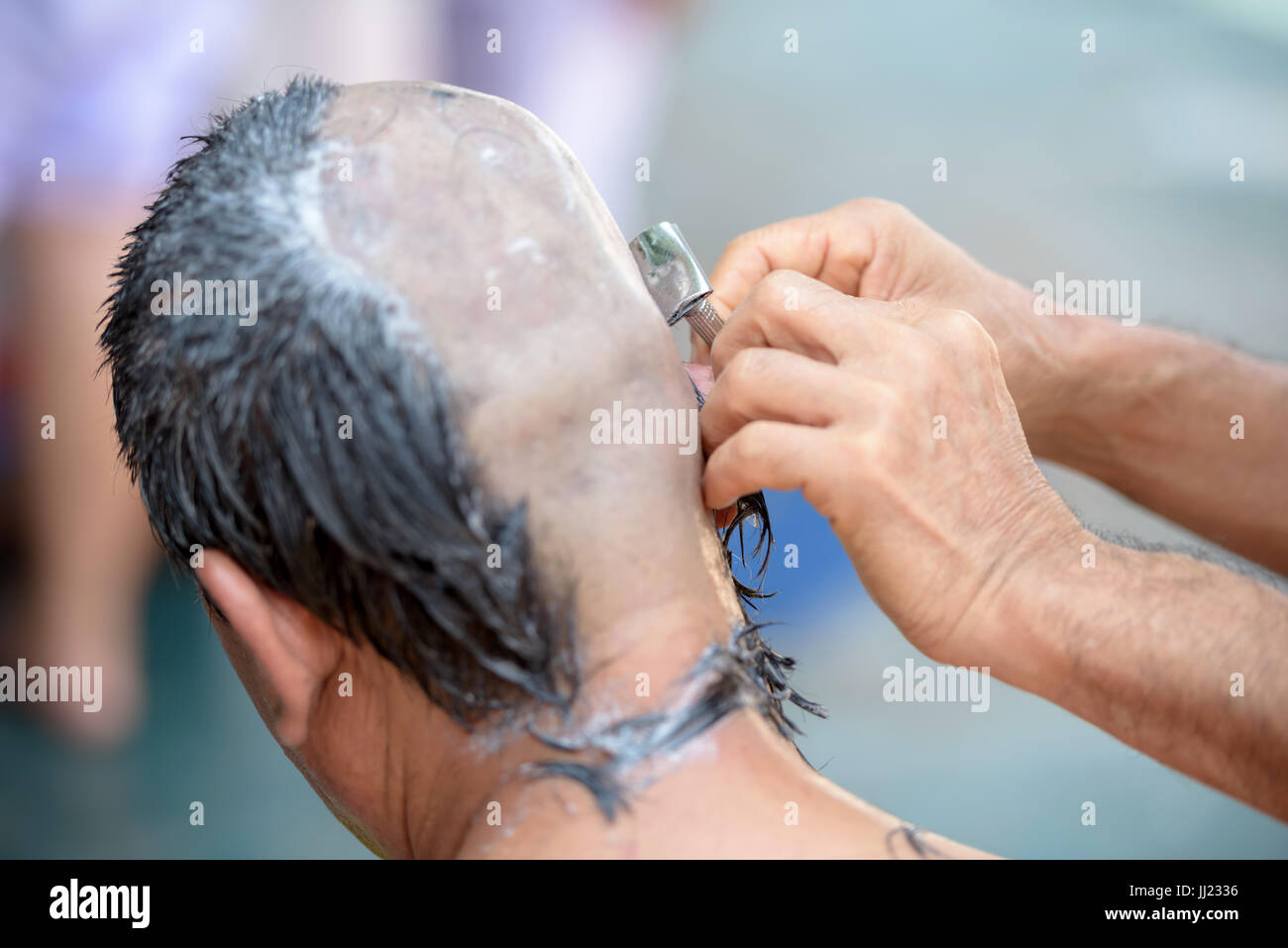 Thailand Kultur mit rasiert Kopf Mann für Buddha. Stockfoto