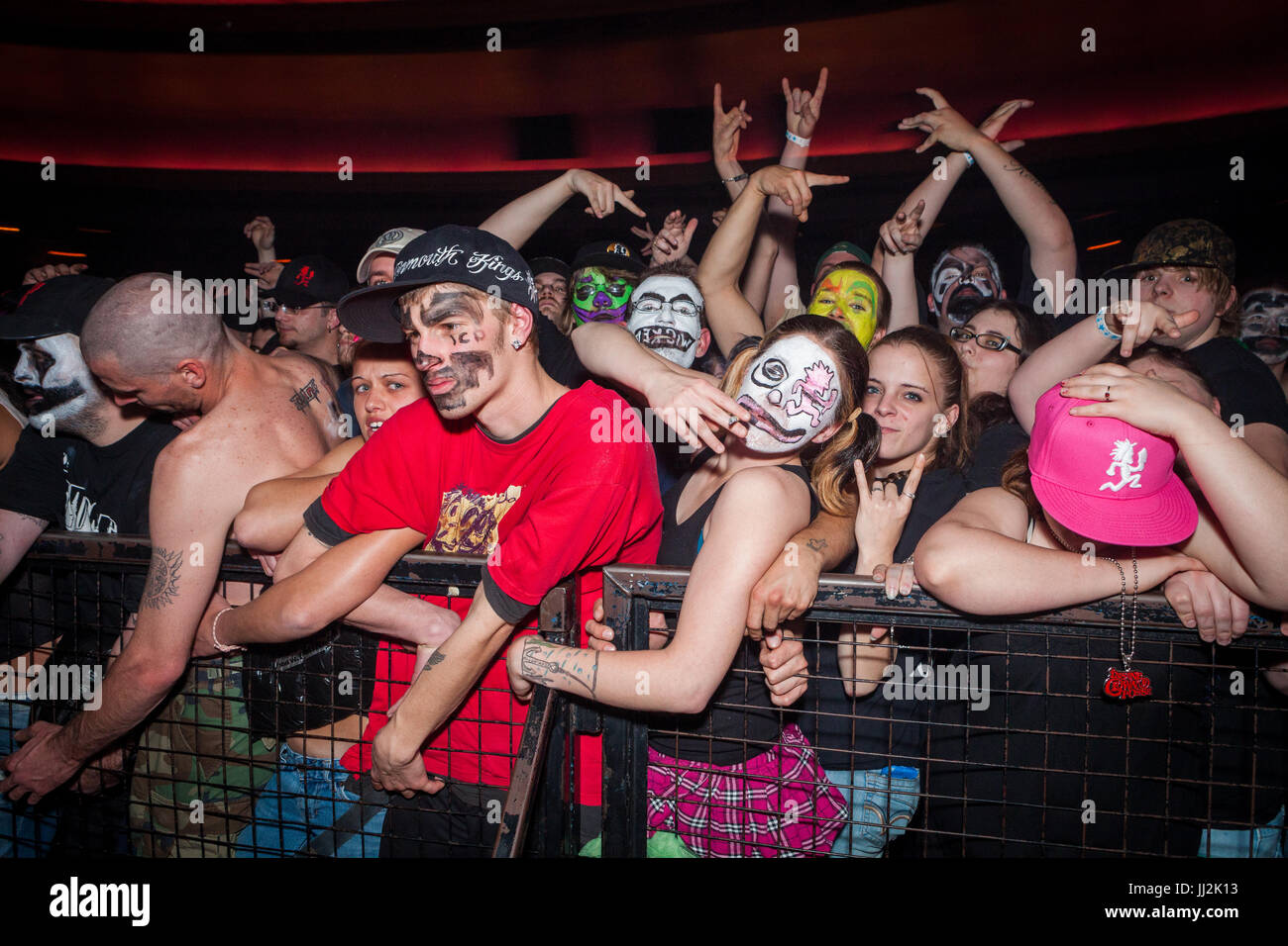 Eighth (Insane Clown Posse Fans) bei einem ICP-Konzert im Adler/Rave Club in Milwaukee, Wisconsin. Stockfoto
