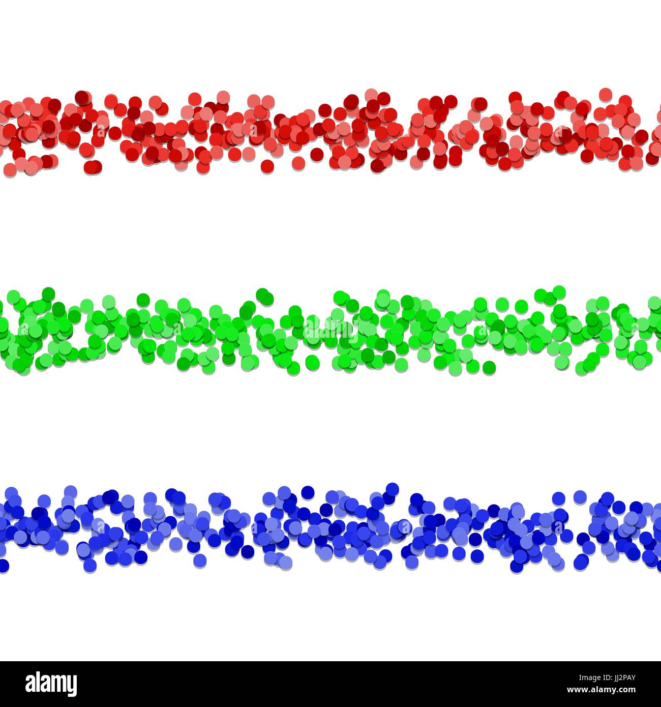 Nahtlose random Dot Muster Absatz Trennwand Linie Designset - Vektor Grafikelemente aus farbigen Kreisen Stock Vektor