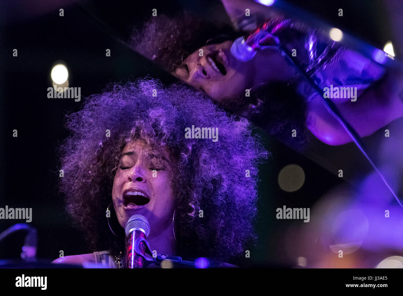 Cartagena, Spanien. 17. Juli 2017. Sängerin Kandace Federn in La Mar de Músicas Festival. Bildnachweis: ABEL F. ROS/Alamy Live-Nachrichten Stockfoto