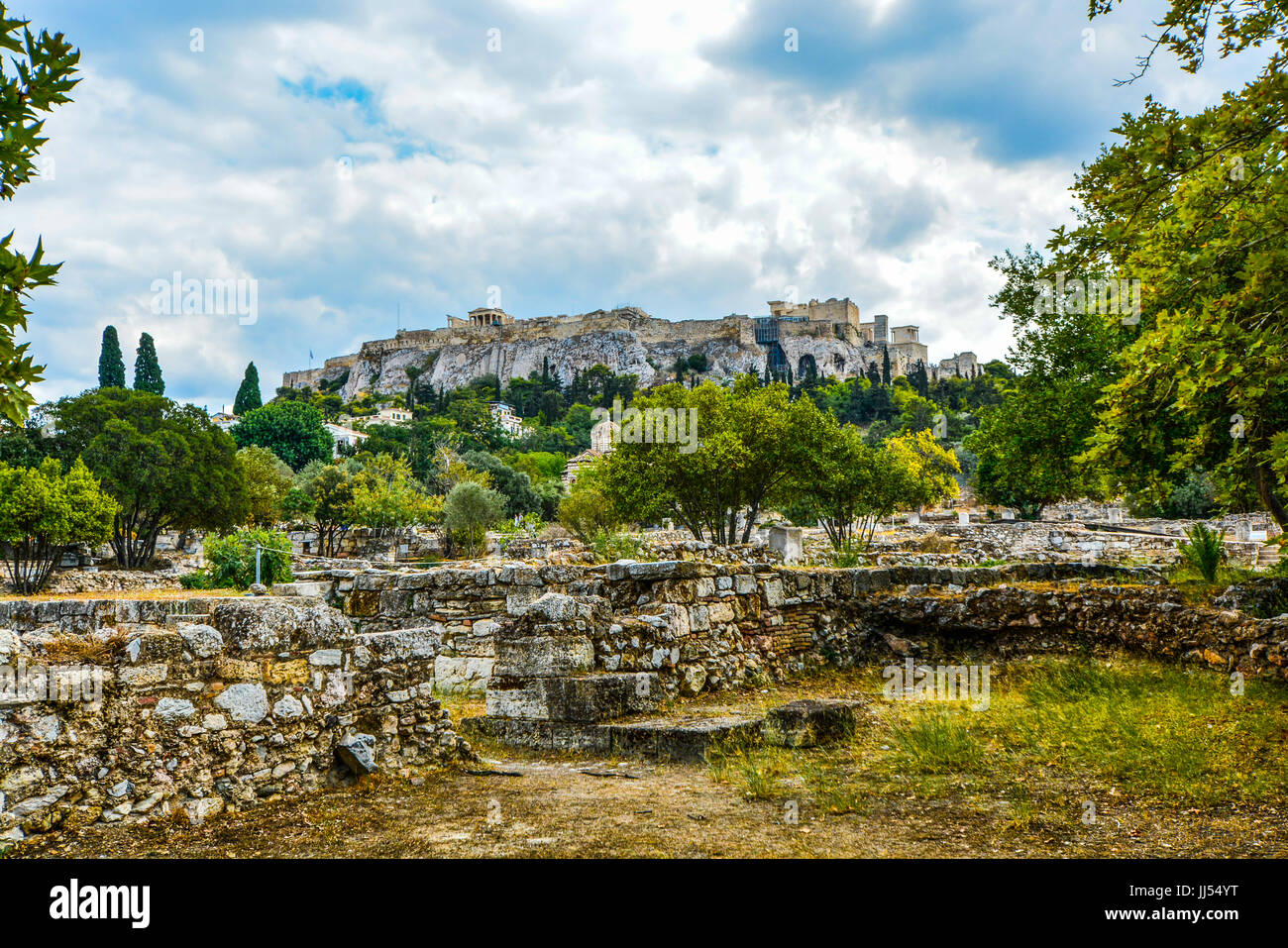 Athen Akropolis. Den Parthenon und die Akropolis von der Agora in Athen Griechenland Stockfoto