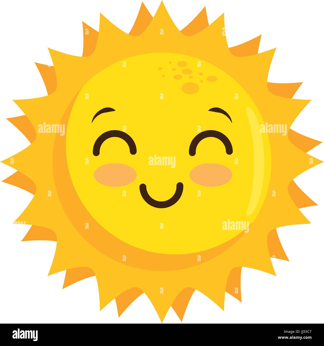 Isolierte Gelbe Kawaii Sonne Gesicht Symbol Vektor Illustration Grafik Design Stock Vektorgrafik Alamy