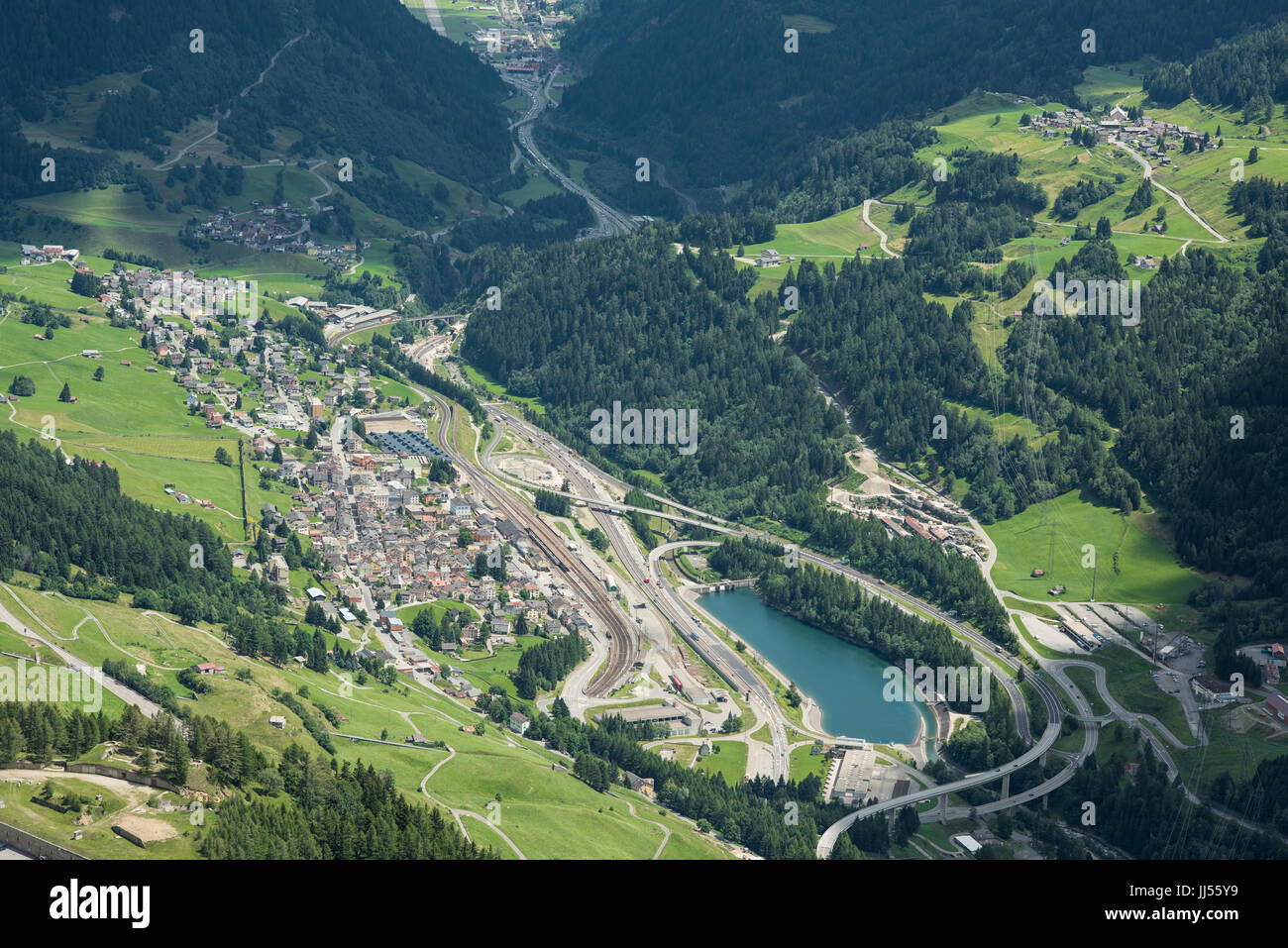 Ansicht der Gotthardpass nach airolo Stockfoto