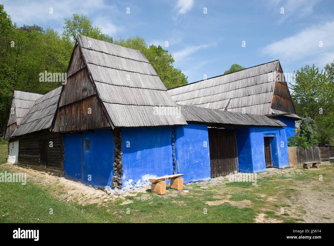 Traditionelles Haus im Astra Museum von FOLKLORISTISCH-traditionellen Zivilisation, Dumbrava, Rumänien Stockfoto