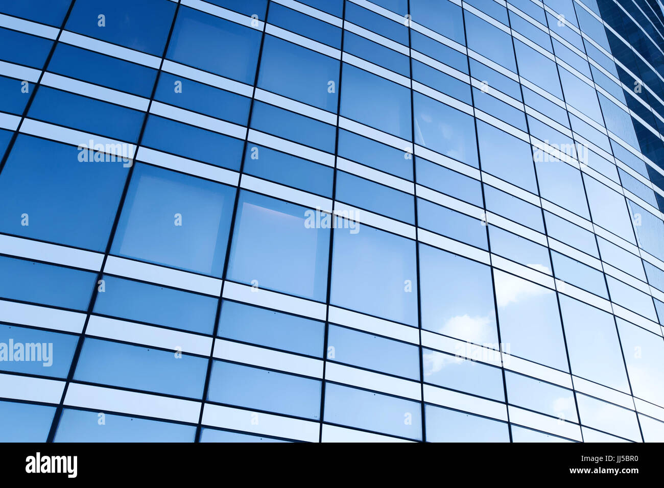 Abstrakte Geschäft Hintergrund Textur, blaues Glas Wand der modernen Bürogebäude Stockfoto