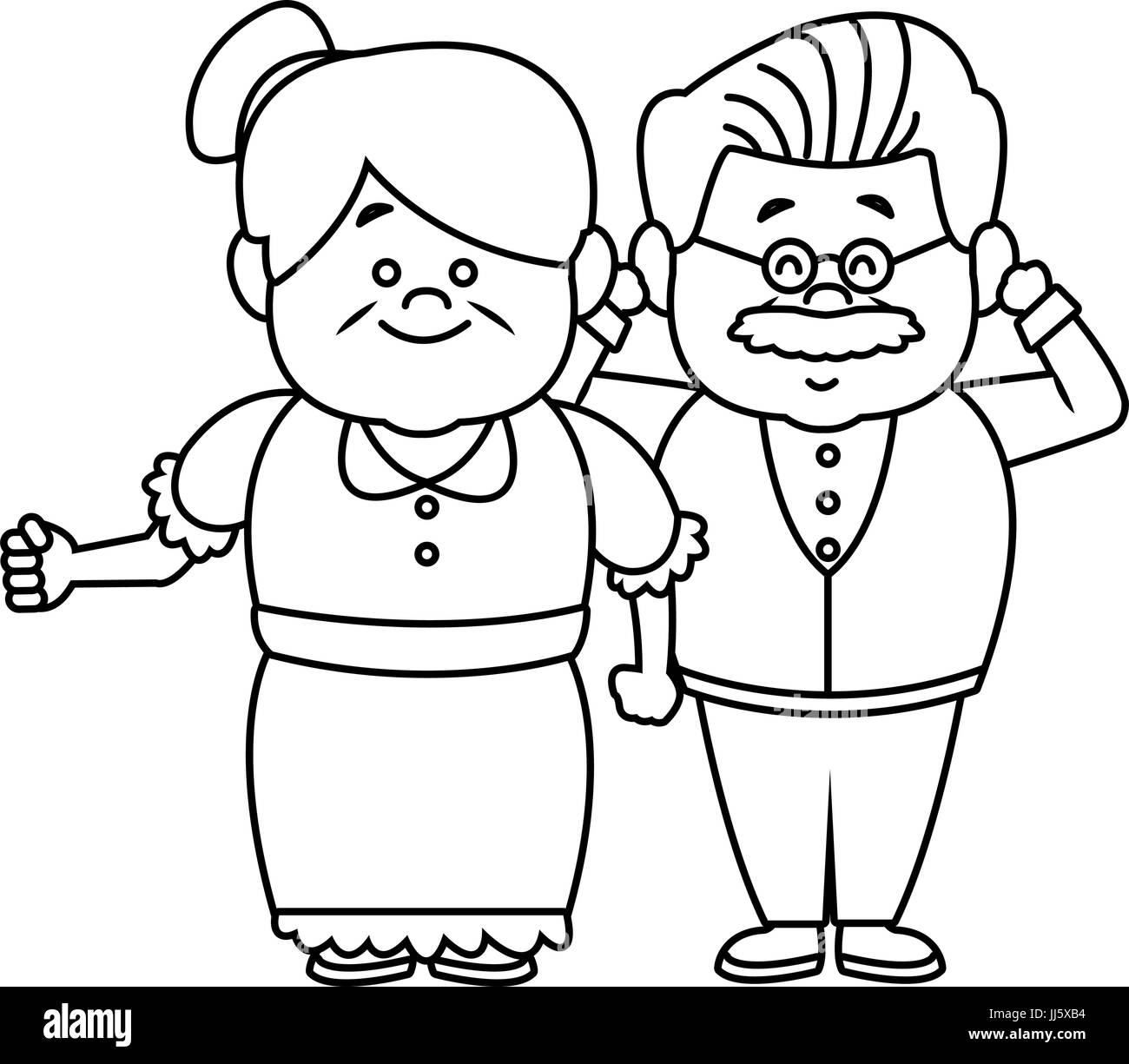 Opa und Oma Eltern zusammenstehen Stock Vektor