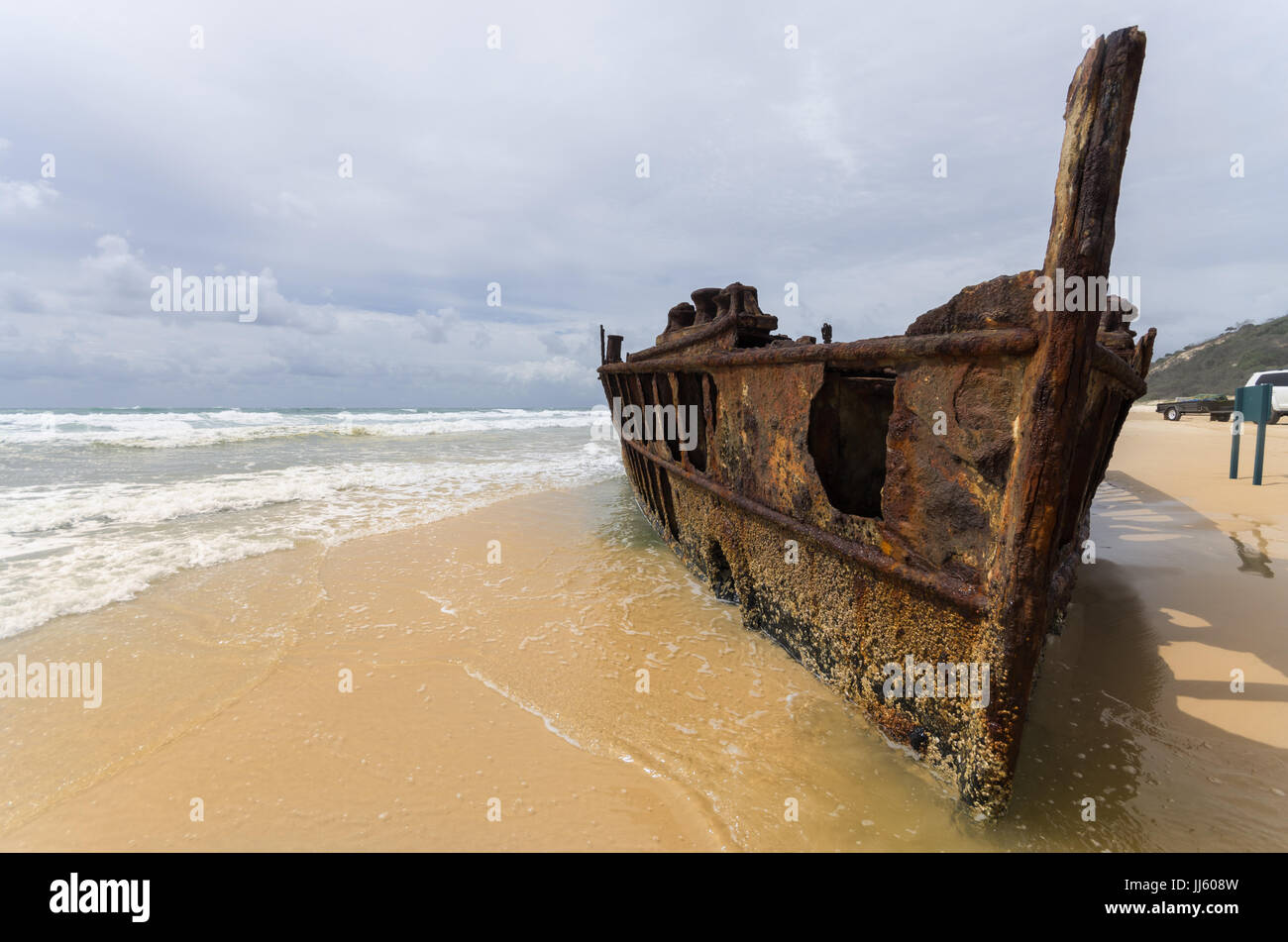 Wrack der SS Maheno auf Fraser Island, Queensland, Australien Stockfoto