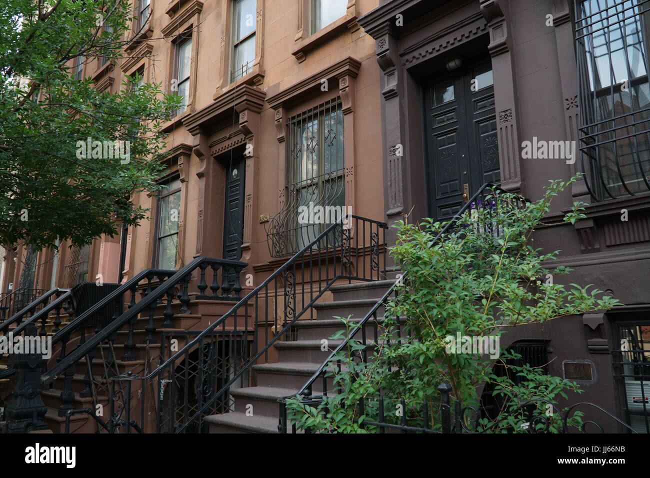 New York Sandsteinhaus Häuser Stockfoto