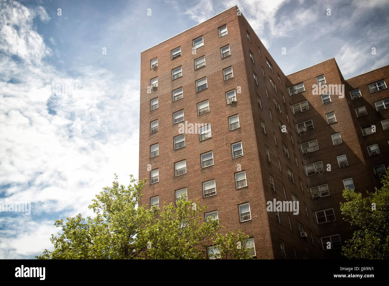 Wohnblocks auf 125th Street in Harlem New York City Stockfoto