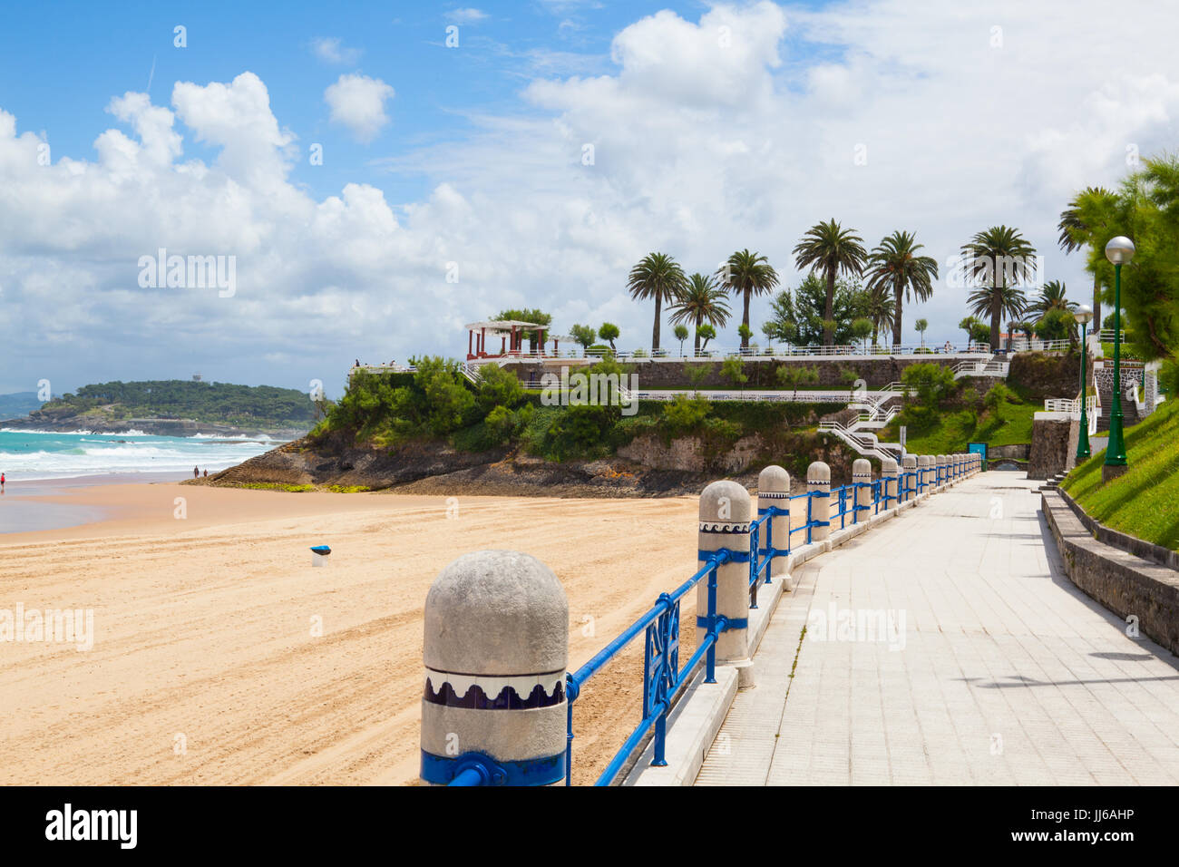 El Sardinero Strandpromenade, Santander, Kantabrien, Spanien Stockfoto