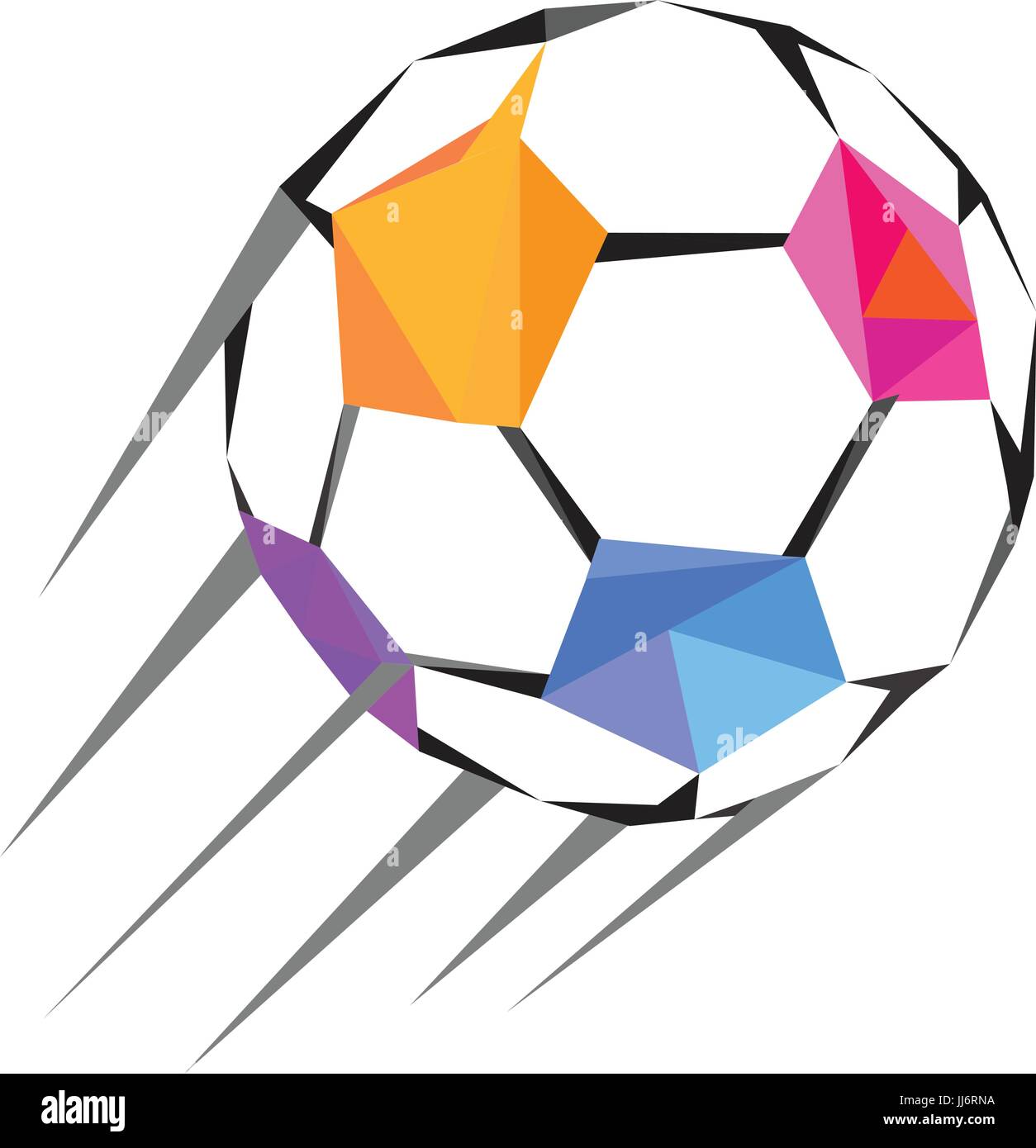 farbige Polygon Poly-Fußball-Fußball-ball Stock Vektor