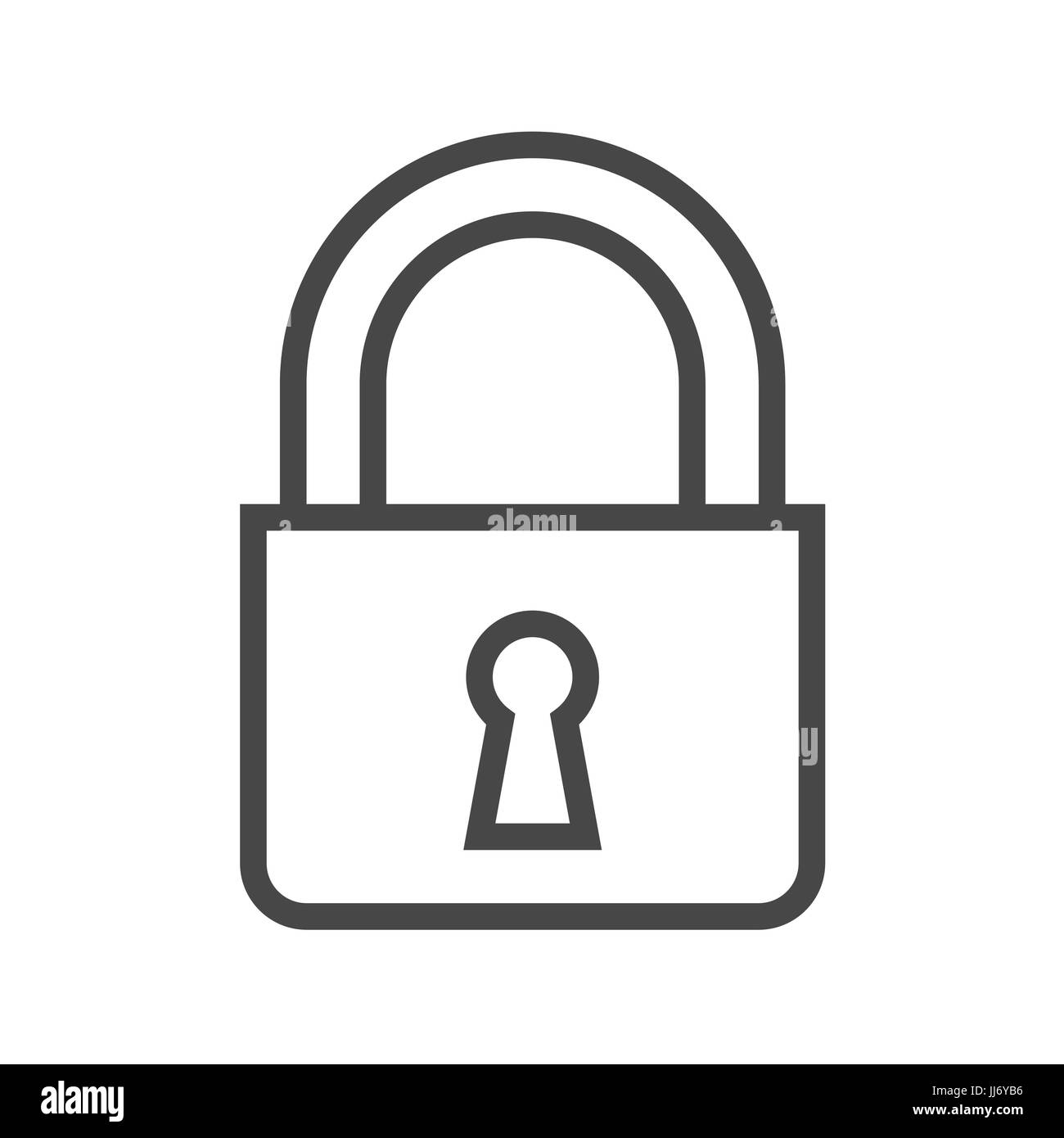 Dünne Linie Vektor Schlosssymbol. Flach-Symbol auf dem weißen Hintergrund isoliert. Editierbare EPS-Datei. Vektor-Illustration. Stock Vektor