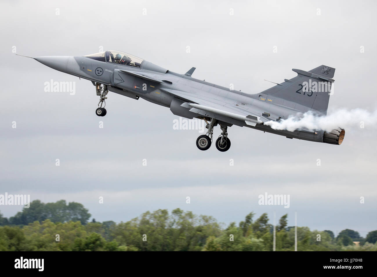 Die schwedische Saab JAS-39 Gripen bei RIAT 2017 in Aktion Stockfoto