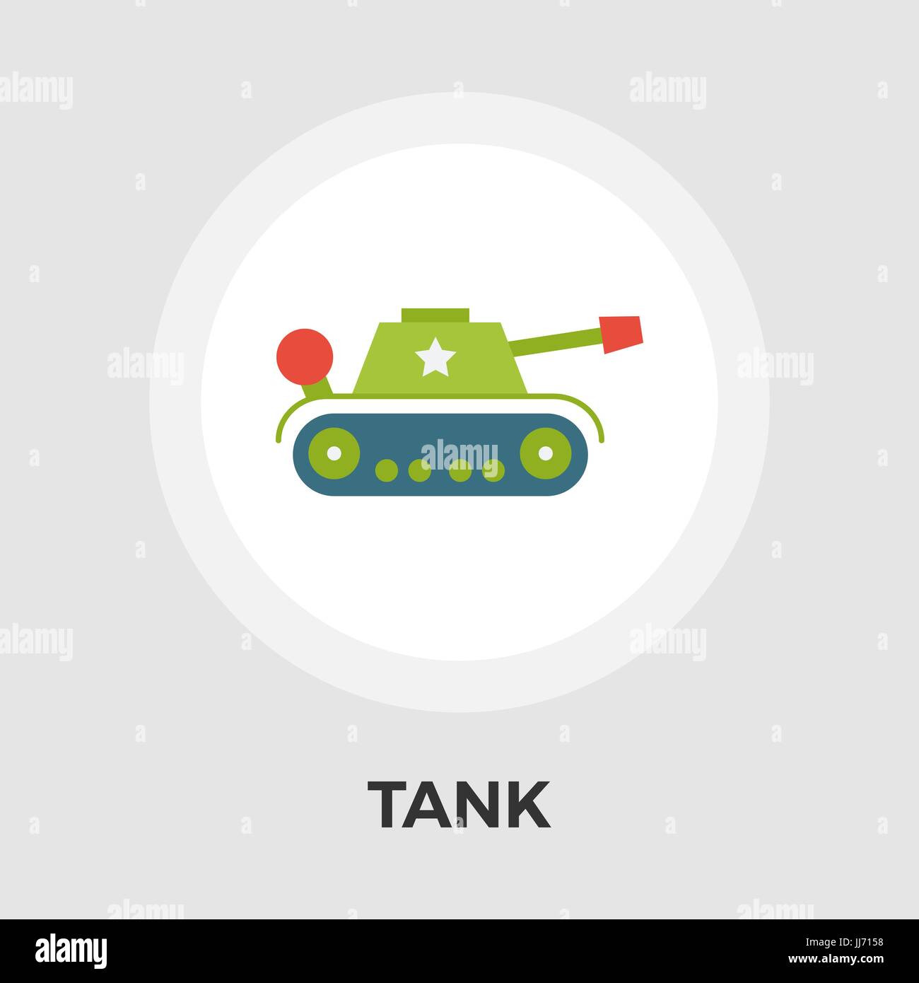 Tank-Spielzeug-Icon-Vektor. Flach-Symbol auf dem weißen Hintergrund isoliert. Editierbare EPS-Datei. Vektor-Illustration. Stock Vektor