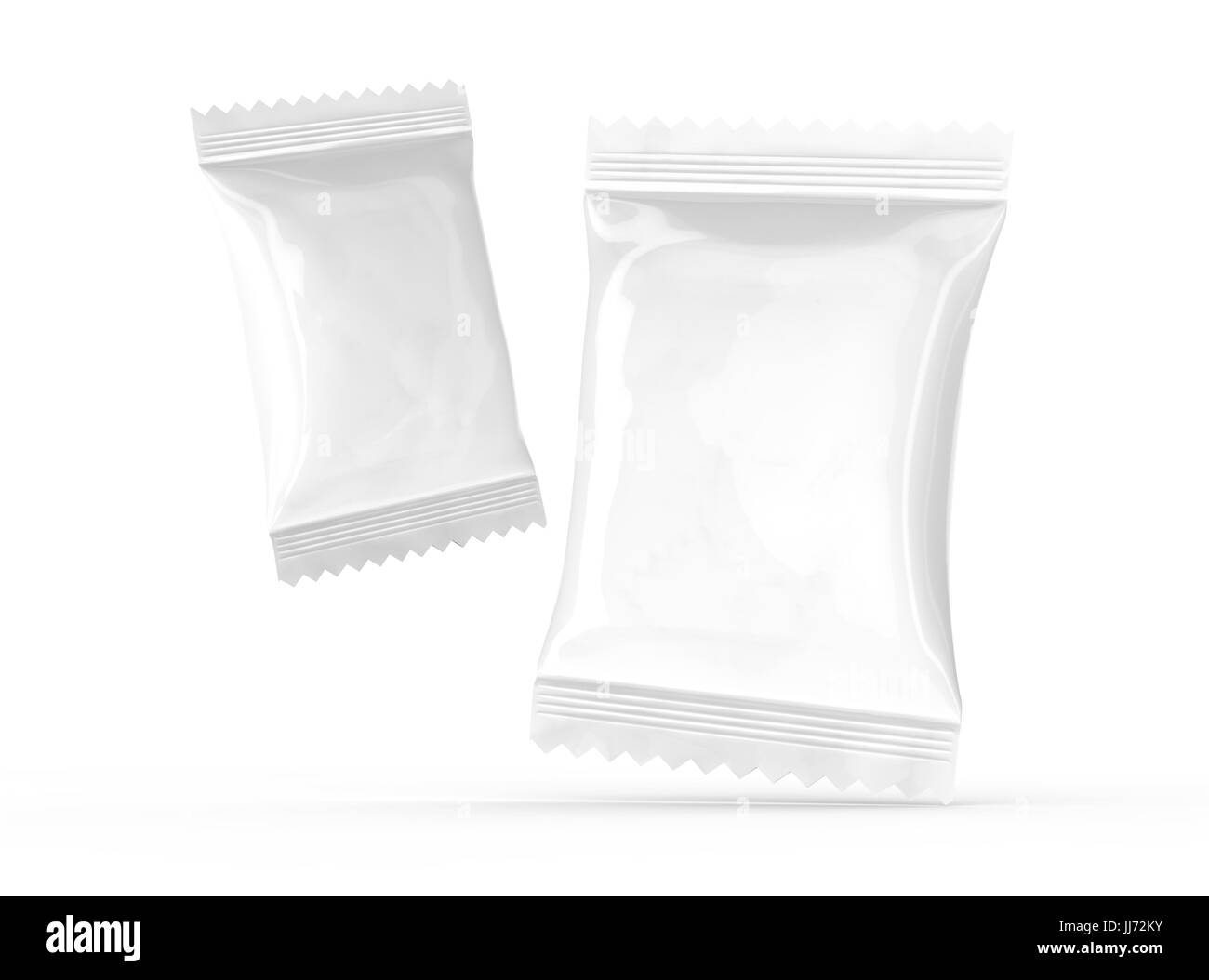Cracker Paketvorlage nutzt leer essen Folie Mockup für Design in 3D-Rendering, zwei Packungen Stockfoto