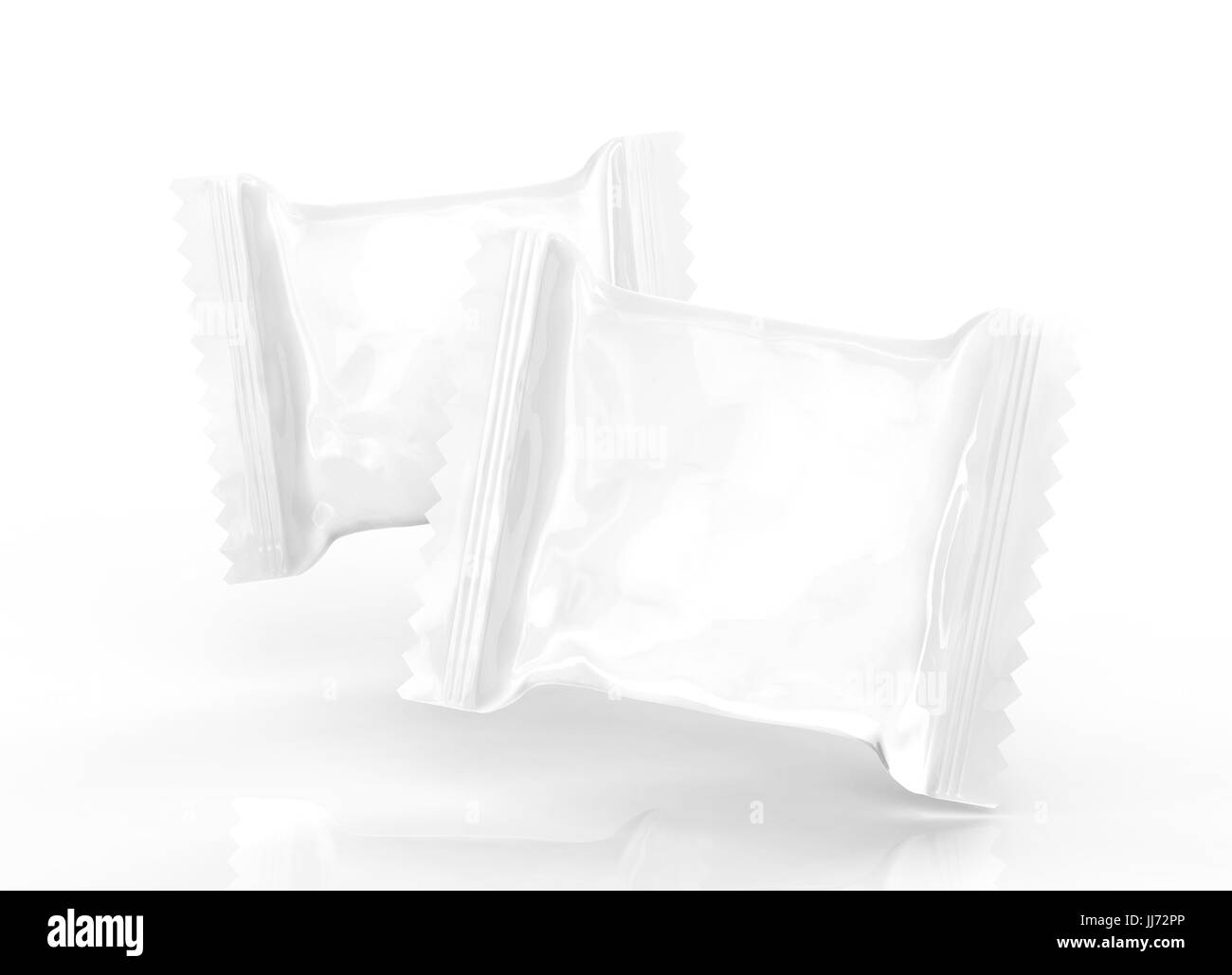 Cracker Paketvorlage nutzt leer essen Folie Mockup für Design in 3D-Rendering, zwei Packungen Stockfoto