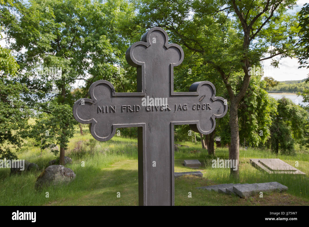 Das Mausoleum von Wallenberg ist die Grabstätte der Gattung Wallenberg, Lindö, Stockholm, Schweden. Stockfoto