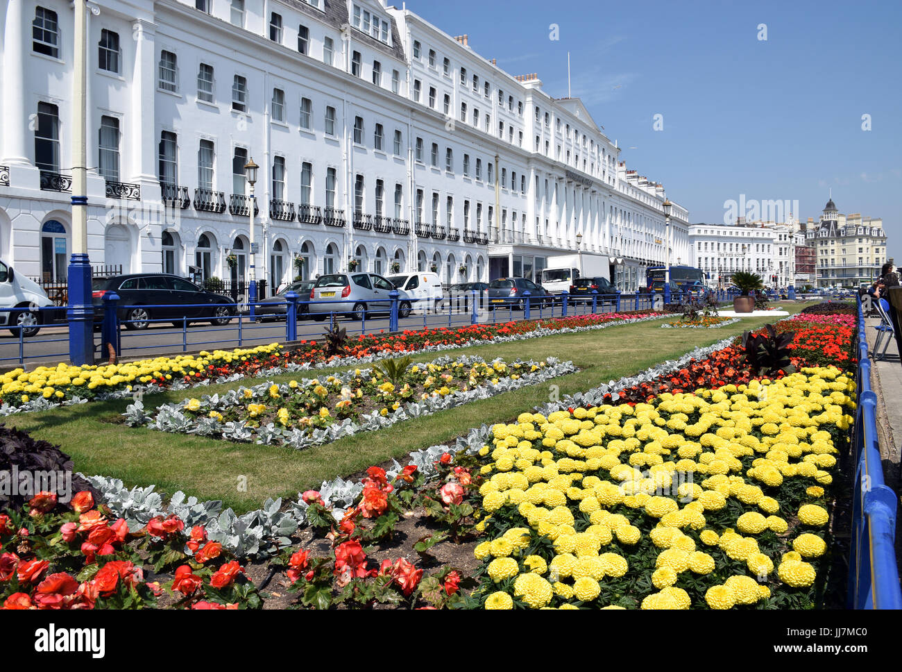 Eastbourne Strandpromenade Gärten Stockfoto