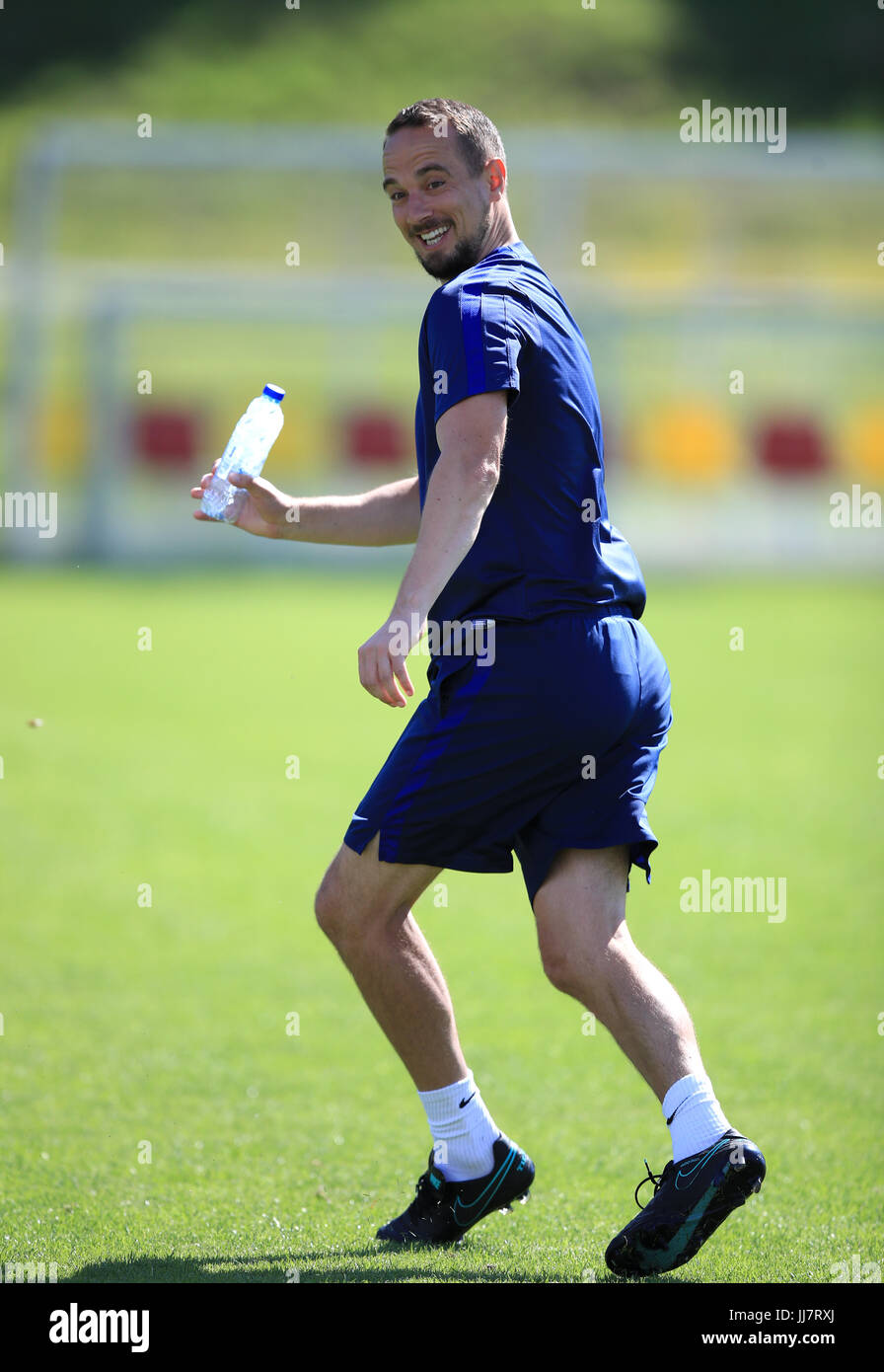 England-Manager Mark Sampson während einer Trainingseinheit bei Sporting 70 Sportzentrum, Utrecht. Stockfoto