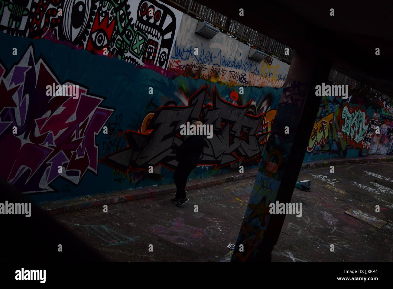 Graffiti auf Leake Straße Stockfoto