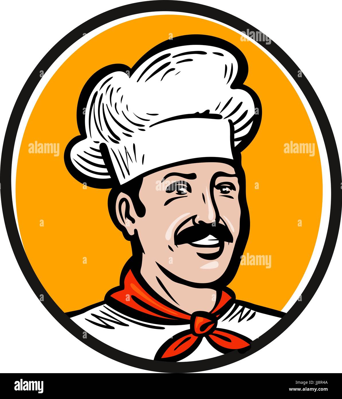 Koch, Koch-Logo. Etikett oder Symbol für Design-Menü Restaurant oder catering. Vektor-illustration Stock Vektor