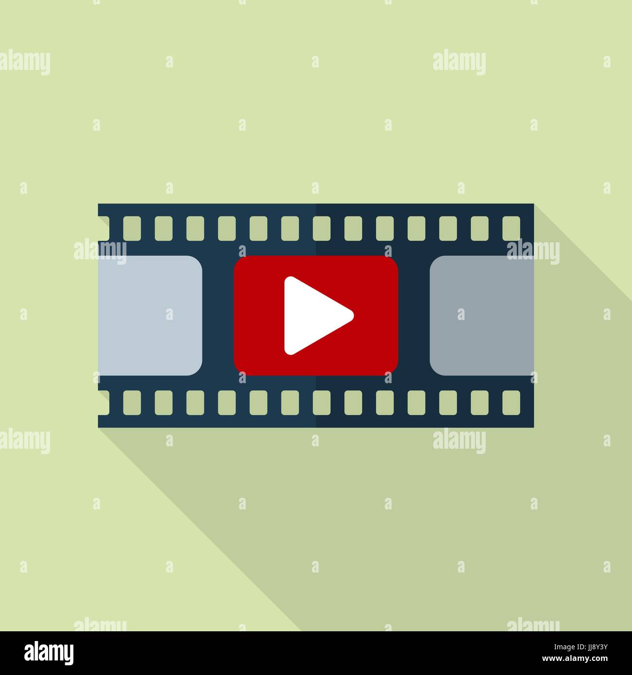 Filmikone Streifen Videosymbol Flachen Stil Mit Langen Schatten Isoliert Stock Vektorgrafik Alamy