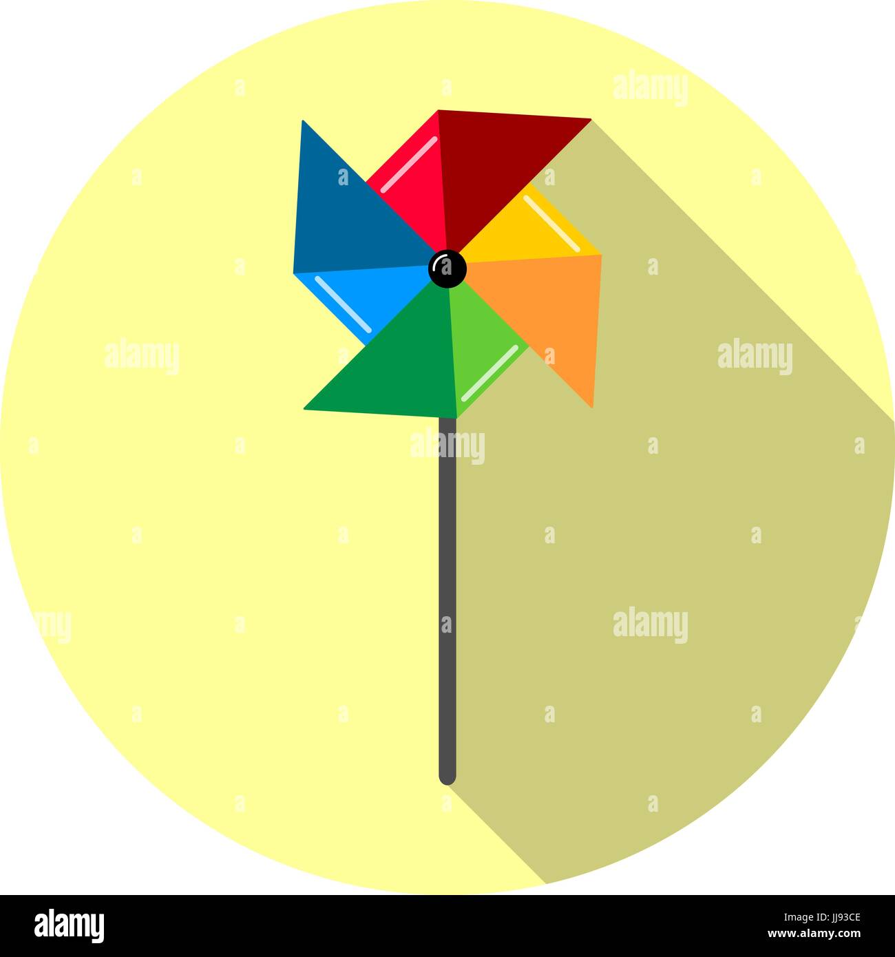 Windrad-Symbol in einem flachen Stil, isoliert Stock Vektor