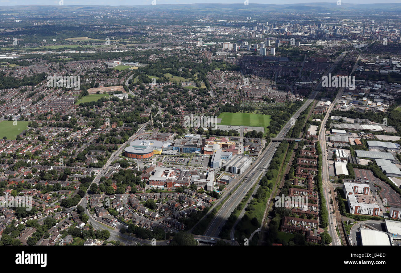 Luftaufnahme von Hope Hospital, Salford, Manchester, UK Stockfoto