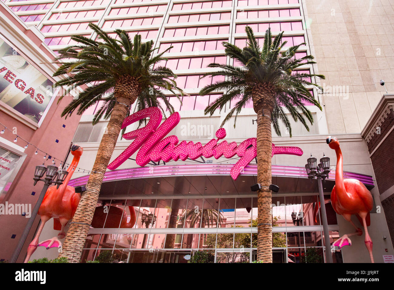 LAS VEGAS, Nevada - Mai 17, 2017: Außenansicht des Flamingo Hotel und Casino in Las Vegas, Nevada Stockfoto