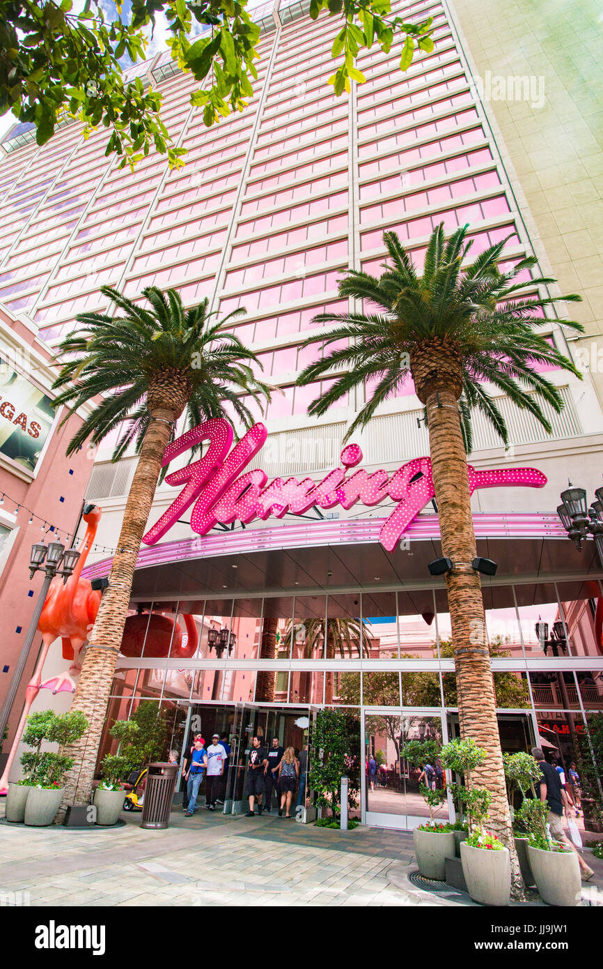 LAS VEGAS, Nevada - Mai 17, 2017: Außenansicht des Flamingo Hotel und Casino in Las Vegas, Nevada Stockfoto