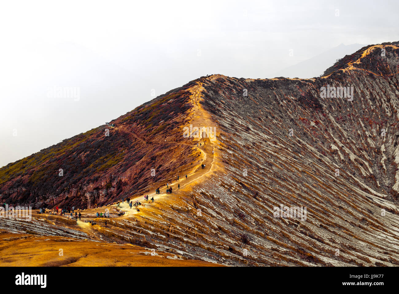 Kawah Ijen Krater Vulkan Rim Java Indonesien Stockfoto