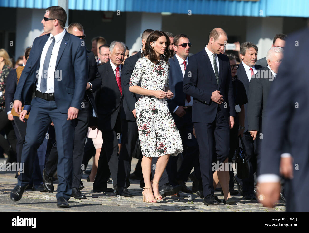 Der Herzog und die Herzogin von Cambridge besuchen die Danziger Werft, der Geburtsort der polnischen Solidarnosc-Bewegung, die kommunistischen Herrschaft zu stürzen. Stockfoto