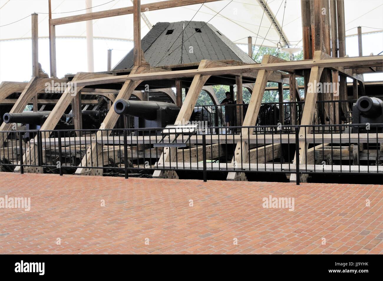 Marine-Artillerie auf der USS Kairo bei Vicksburg nationaler militärischer Park Stockfoto