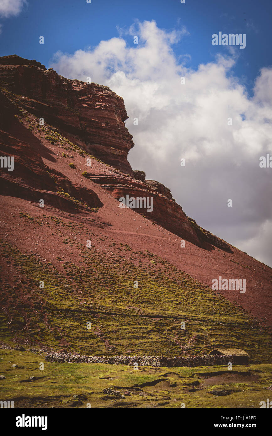 Ausangate Ansichten in Peru in der Nähe von Rainbow Berge Stockfoto