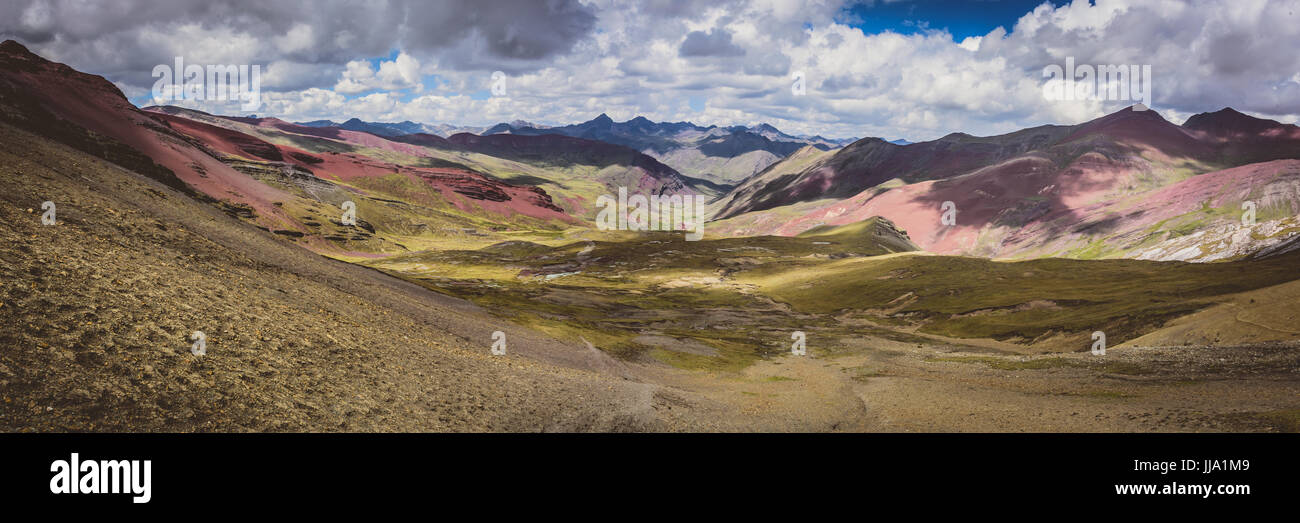 Ausangate Ansichten in Peru in der Nähe von Rainbow Berge Stockfoto