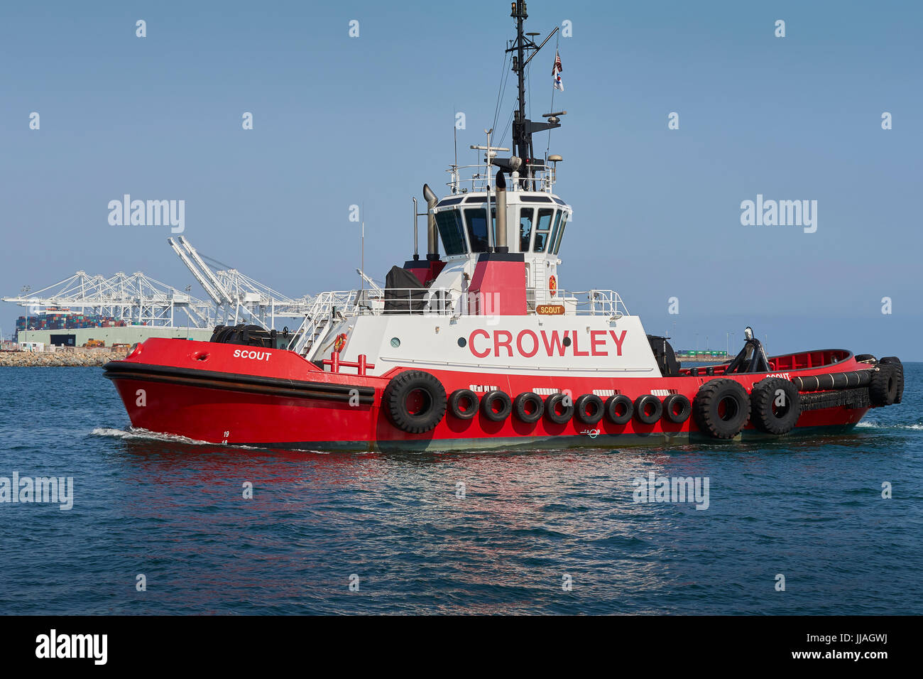 Crowley Maritime Traktorschlepper, Scout, Im Hafen von Long Beach, Kalifornien, USA. Stockfoto