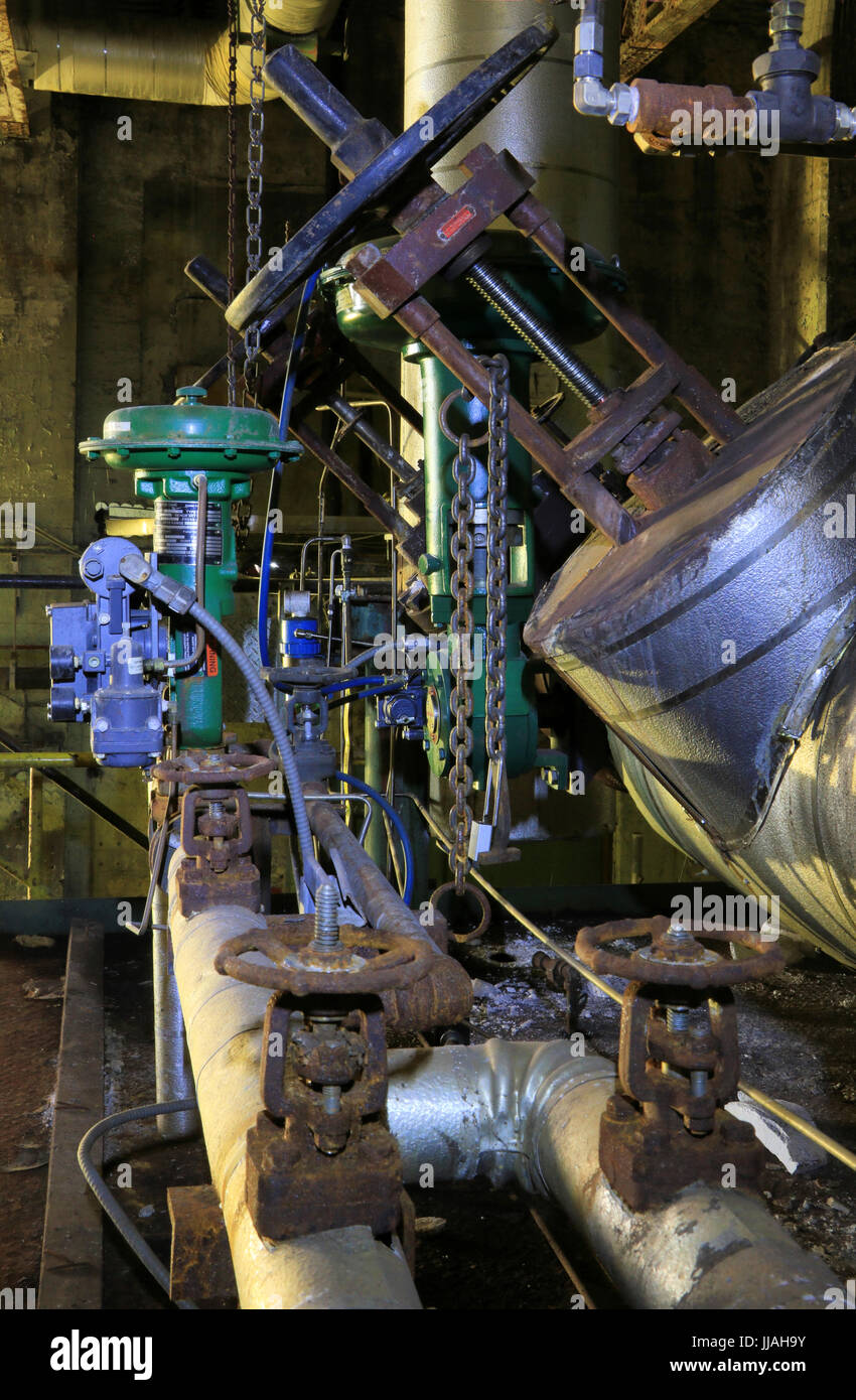 Dampfventile Rohr in der ehemaligen E B Eddy Papierfabrik Komplex in Ottawa, Kanada.  Die Mühlen wurden im Jahr 2006-2007 geschlossen. Stockfoto