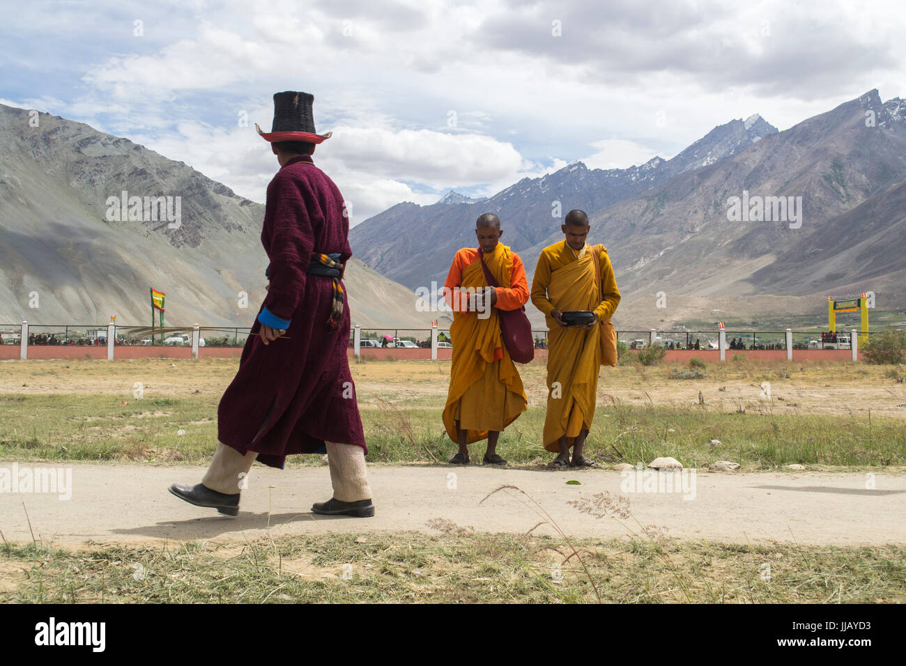 Zanskar, Indien. Nach Tag zwei Der Dala Lama dreitägigen Workshop Stockfoto