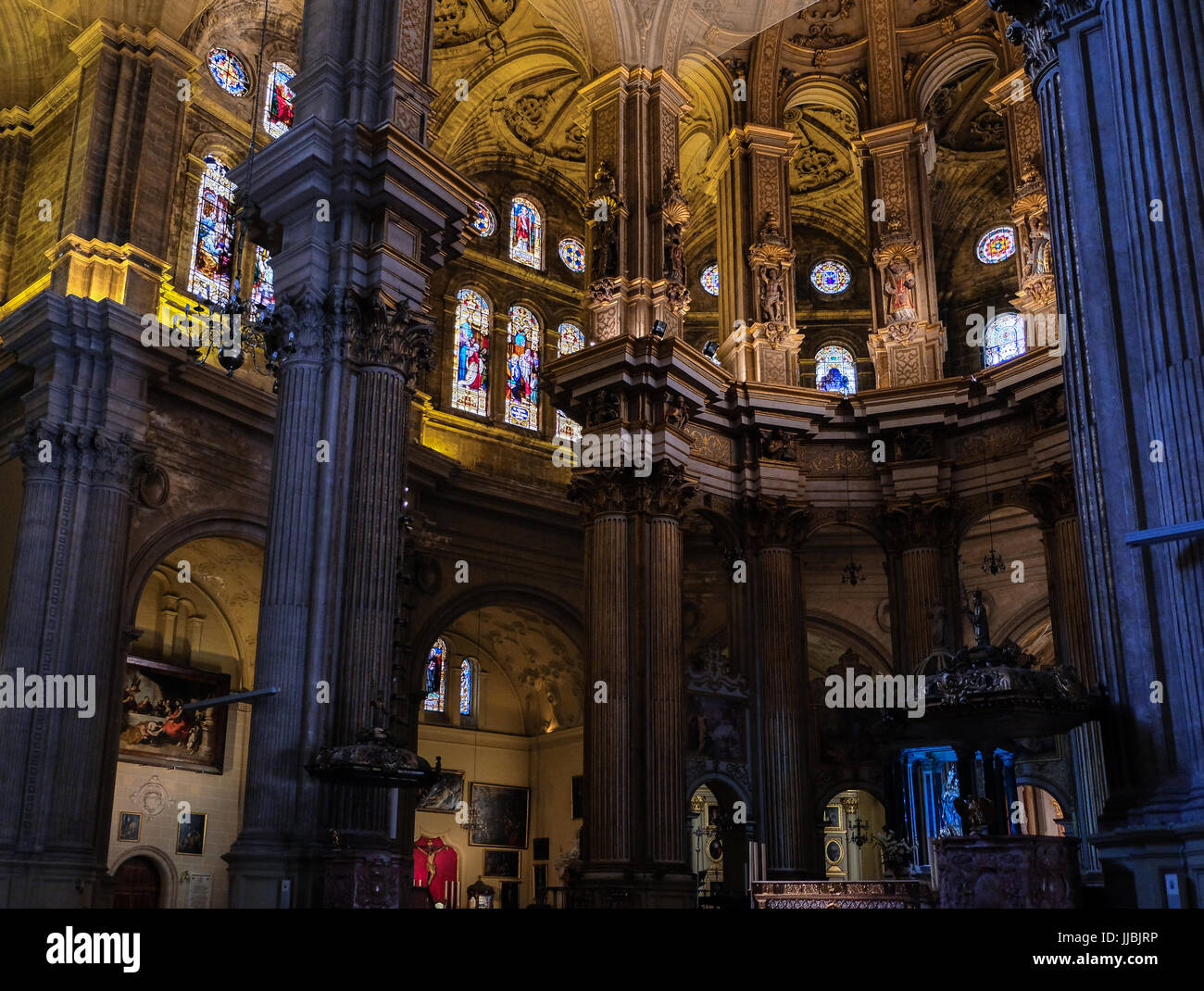 Innenansicht der Kathedrale von der Menschwerdung in Malaga Stockfoto