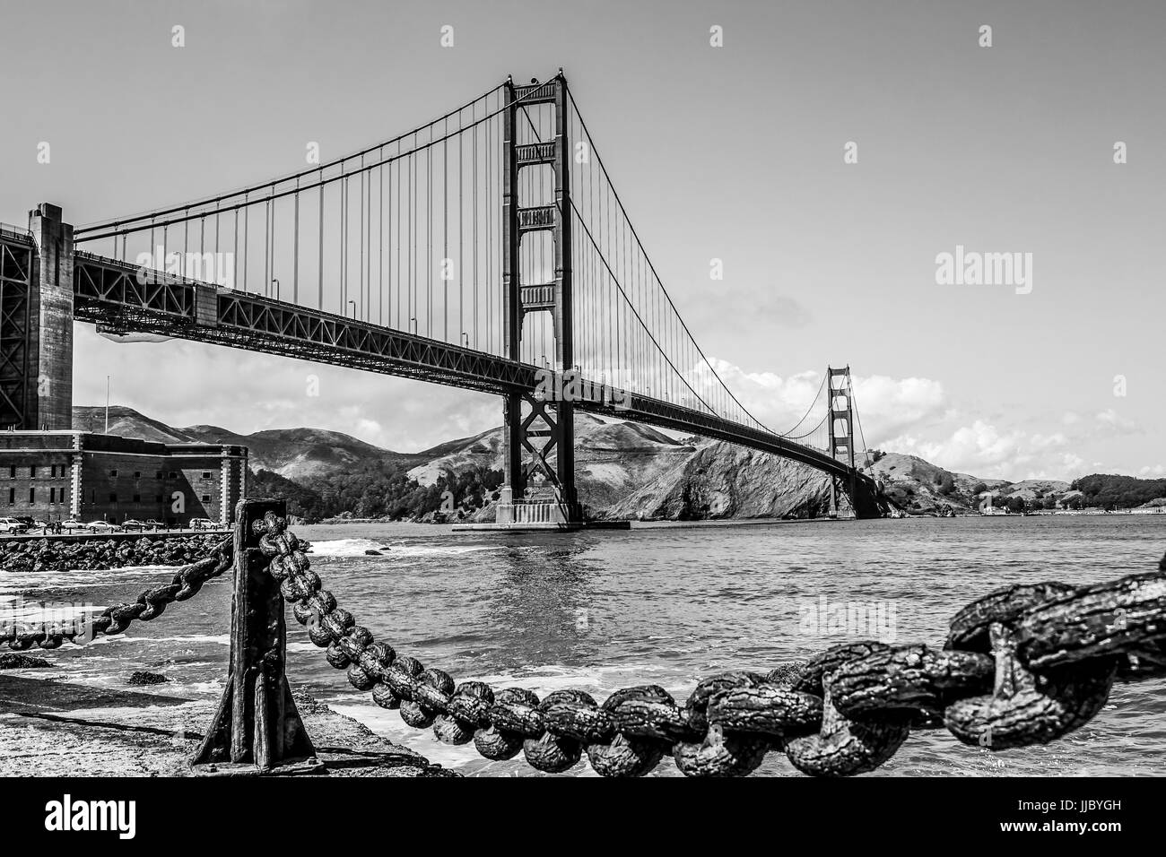 Herrliche Aussicht über Golden Gate Bridge in San Francisco Stockfoto