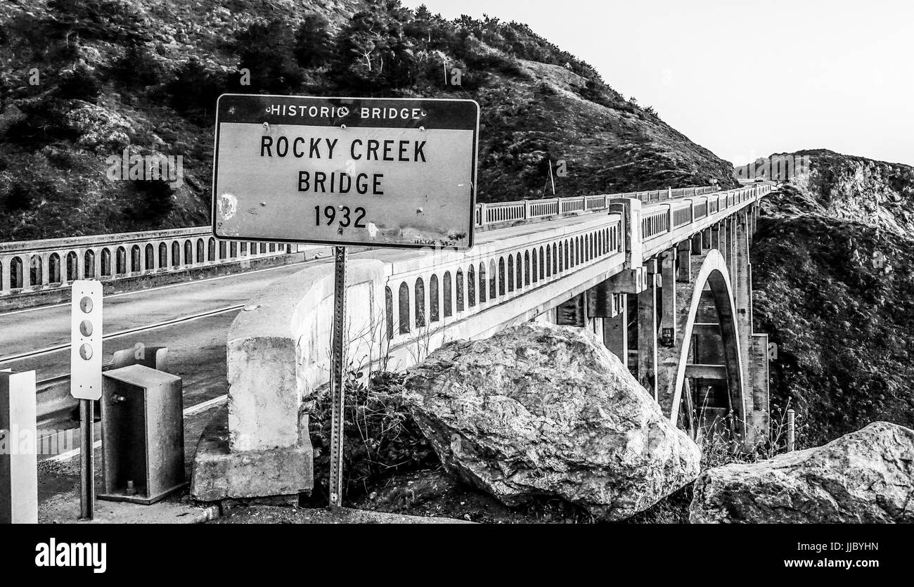 Rocky Creek Bridge in Big Sur, Kalifornien Stockfoto