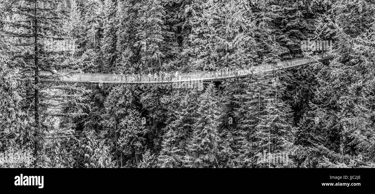 Berühmte Capilano Suspension Bridge in Kanada - CAPILANO - Kanada - 12. April 2017 Stockfoto