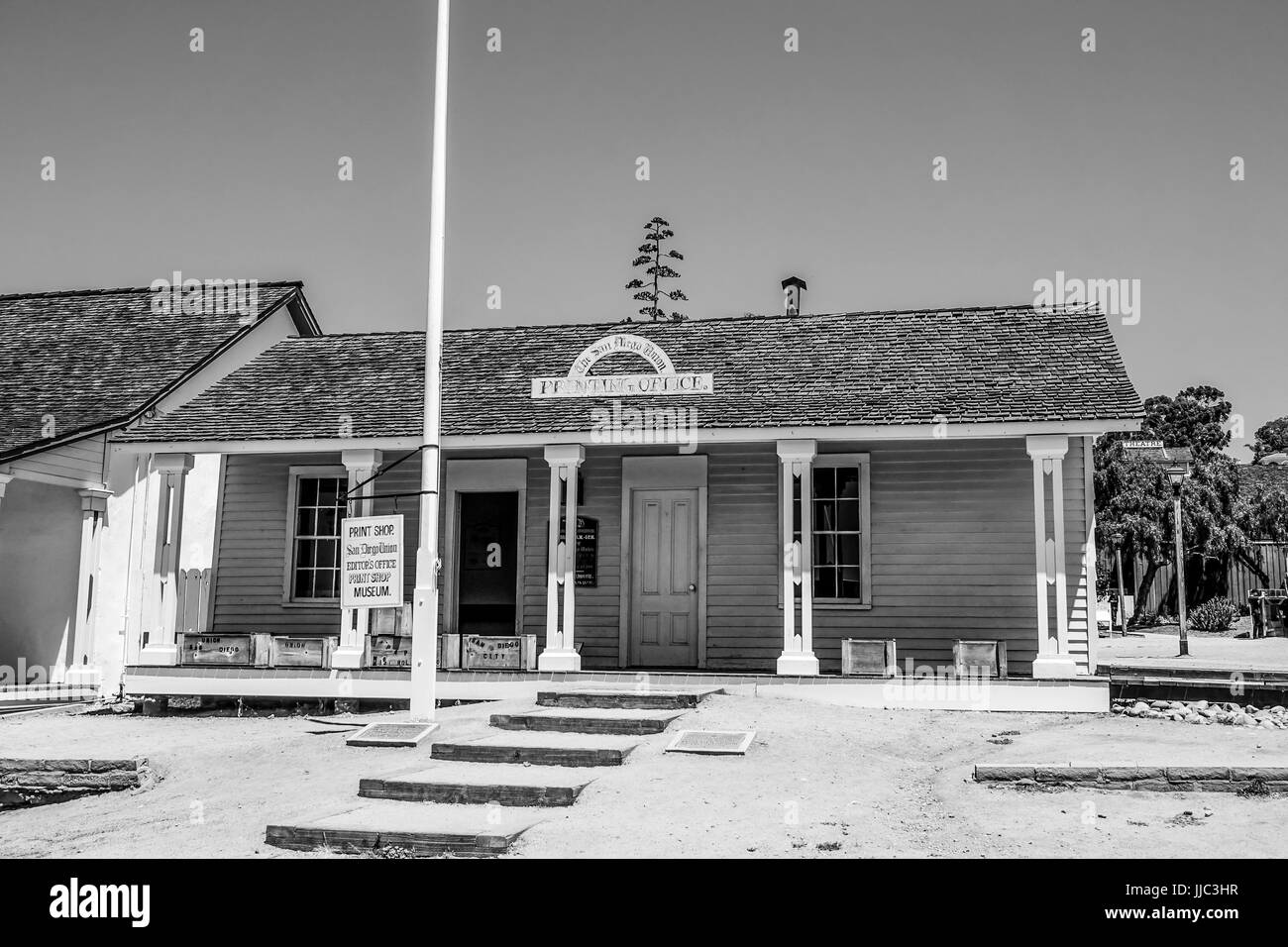 Alte Druckerei in San Diego Old Town State Historic Park - SAN DIEGO, Kalifornien, USA - 21. April 2017 Stockfoto