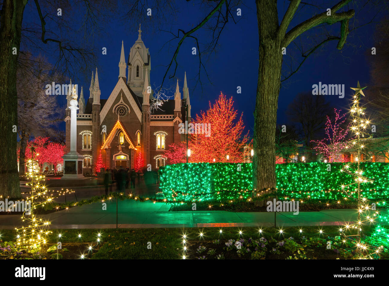 Montagehalle an Weihnachten, Tempelplatz, Salt Lake City Stockfoto