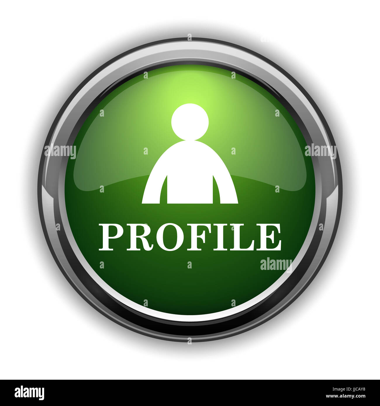 Profil-Symbol. Schaltfläche Profil Webseite auf weißem Hintergrund Stockfoto