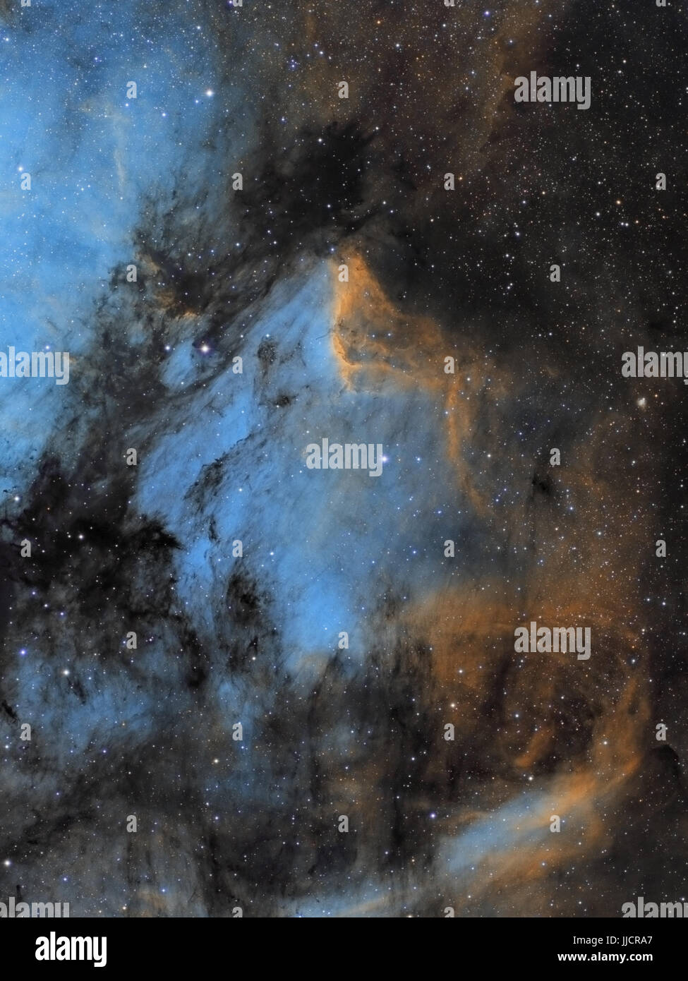 Pelikan-Nebel (IC 5070) im Sternbild Cygnus - gezeigt in Hubble-Palette Stockfoto