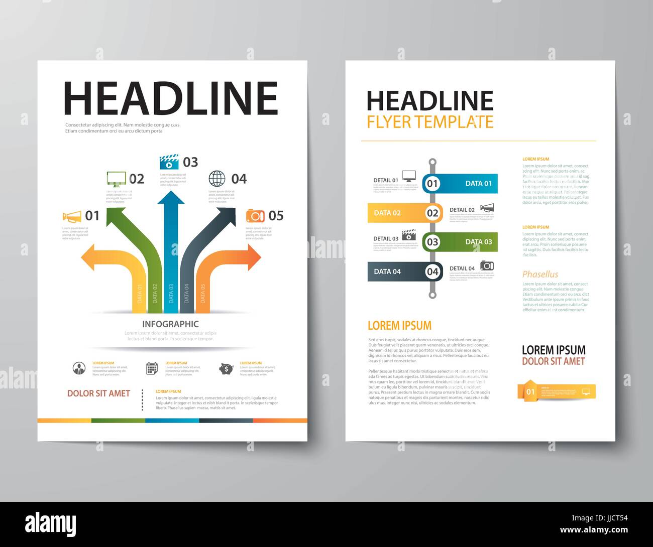 Reihe von Business-Magazin-Cover, Flyer, Broschüre flache Design-Vorlagen Stock Vektor